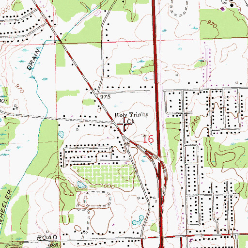Topographic Map of Holy Trinity Church, MI