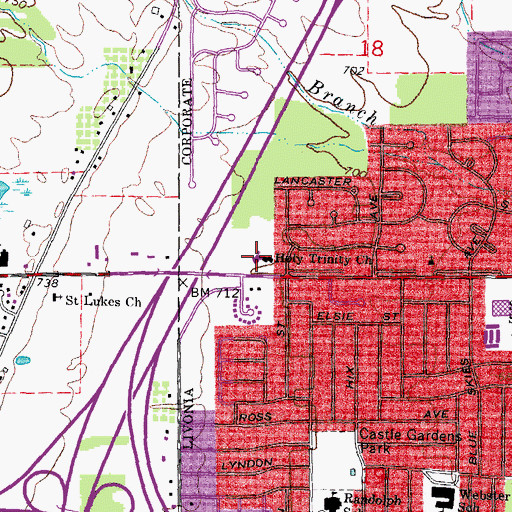 Topographic Map of Holy Trinity Church, MI