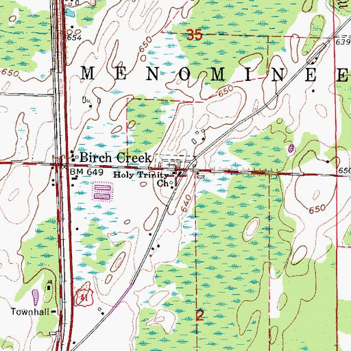 Topographic Map of Holy Trinity Church, MI