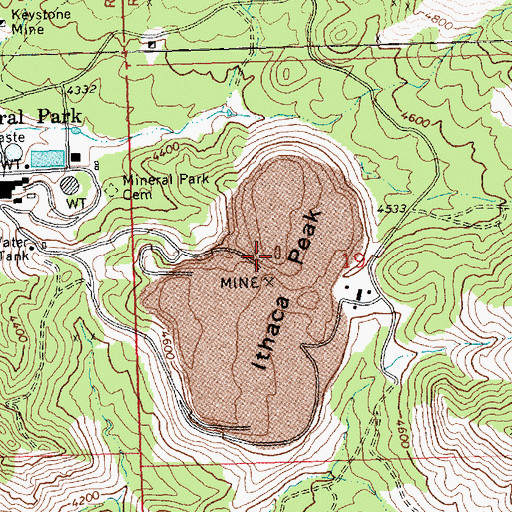 Topographic Map of Ithaca Peak, AZ