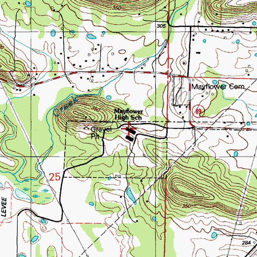 Topographic Map of Mayflower High School, AR