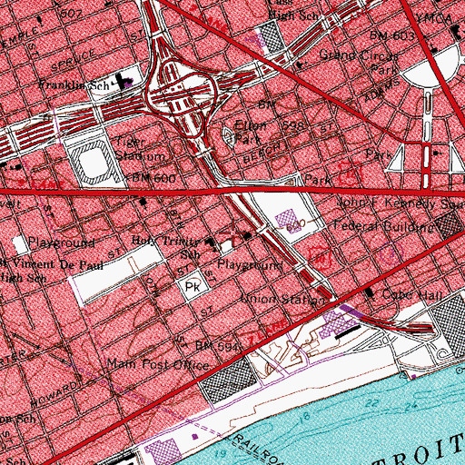 Topographic Map of Most Holy Trinity School, MI