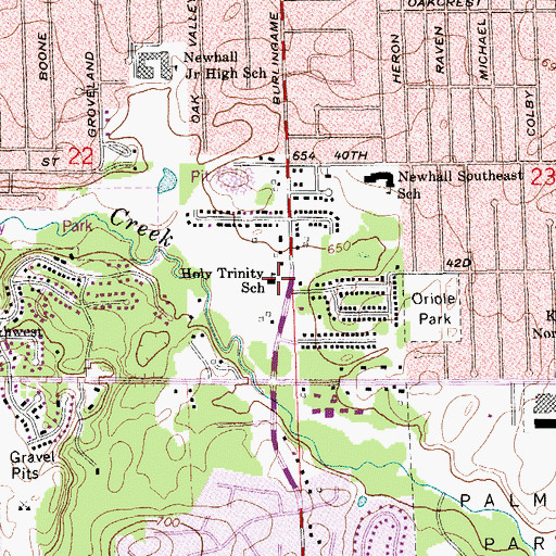 Topographic Map of Holy Trinity School, MI