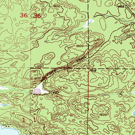 Topographic Map of Holyoke Trail, MI