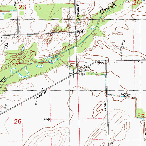 Topographic Map of Home School, MI