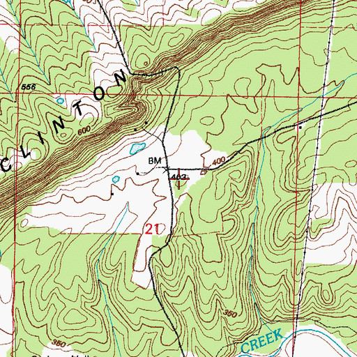 Topographic Map of McGinty Cemetery, AR