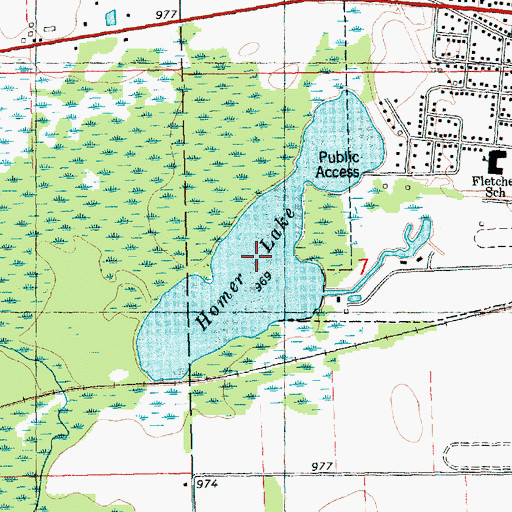 Topographic Map of Homer Lake, MI