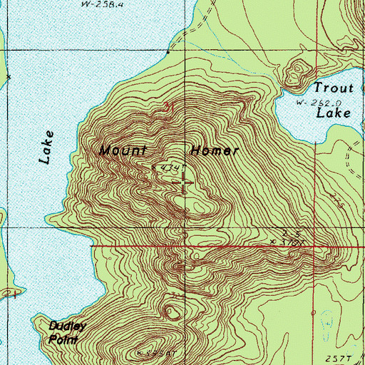 Topographic Map of Mount Homer, MI