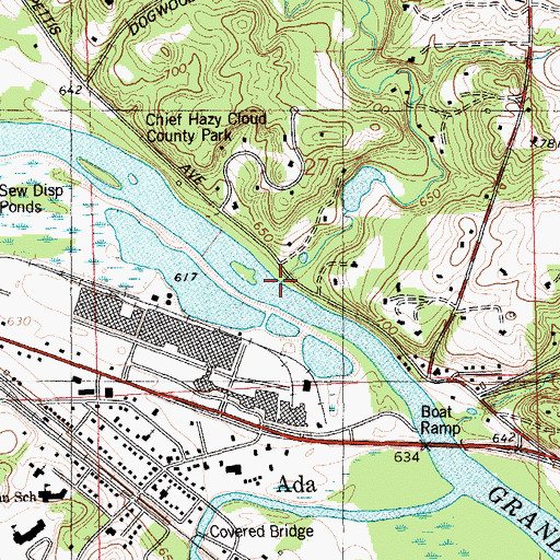 Topographic Map of Honey Creek, MI