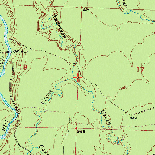 Topographic Map of Hooded Creek, MI