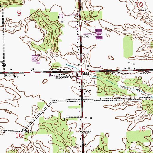 Topographic Map of Hoover School, MI