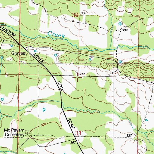 Topographic Map of Mount Pisgah School (historical), AR