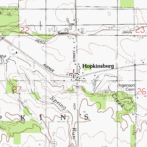 Topographic Map of Hopkinsburg, MI