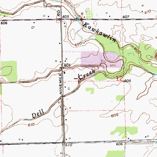 Topographic Map of Hoppler Creek, MI
