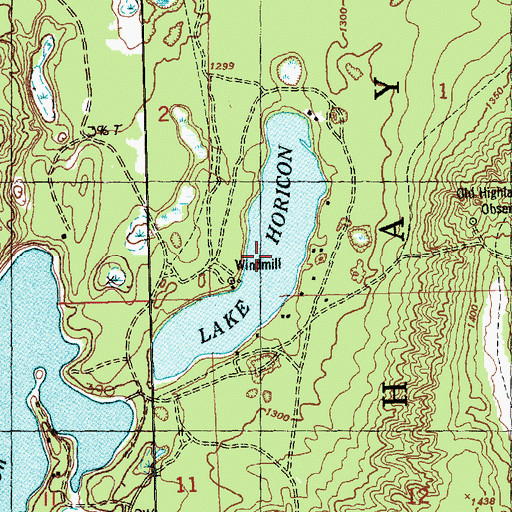 Topographic Map of Lake Horicon, MI