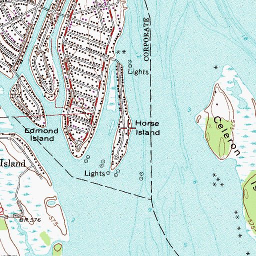 Topographic Map of Horse Island, MI