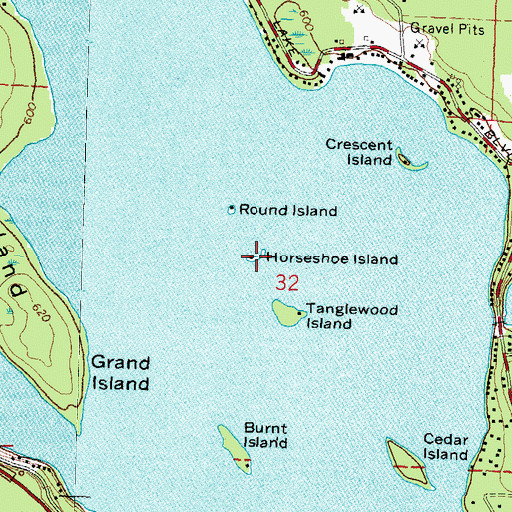 Topographic Map of Horseshoe Island, MI