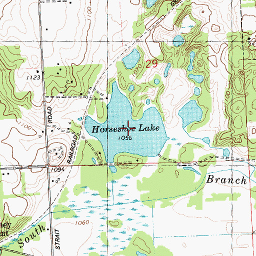 Topographic Map of Horseshoe Lake, MI