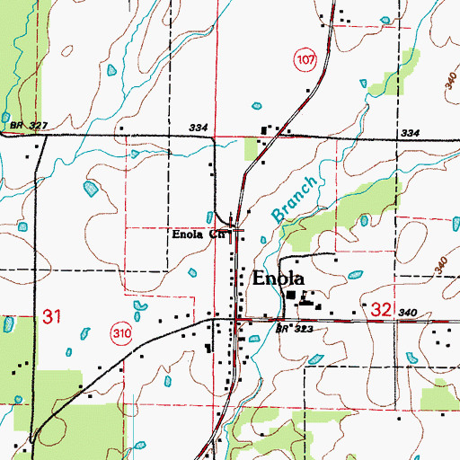 Topographic Map of Mount Zion Baptist Church, AR