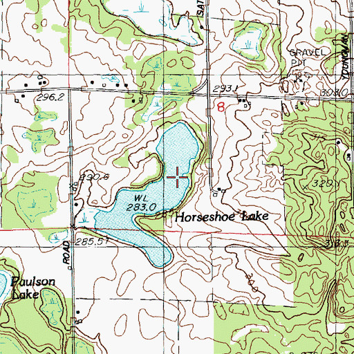 Topographic Map of Horseshoe Lake, MI