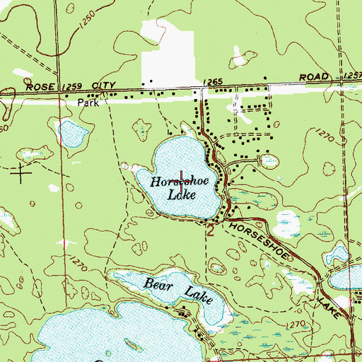 Topographic Map of Horseshoe Lake, MI