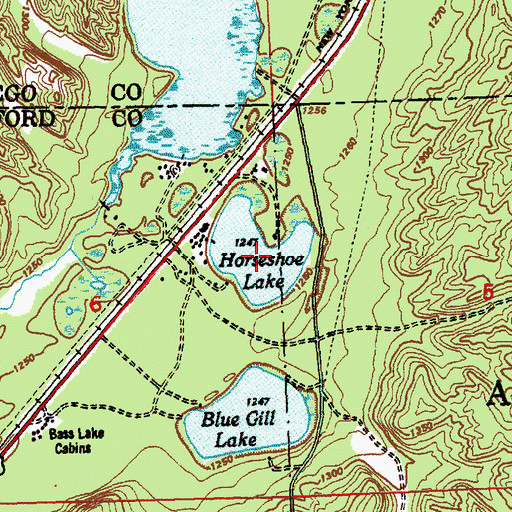 Topographic Map of Horseshoe Lake, MI