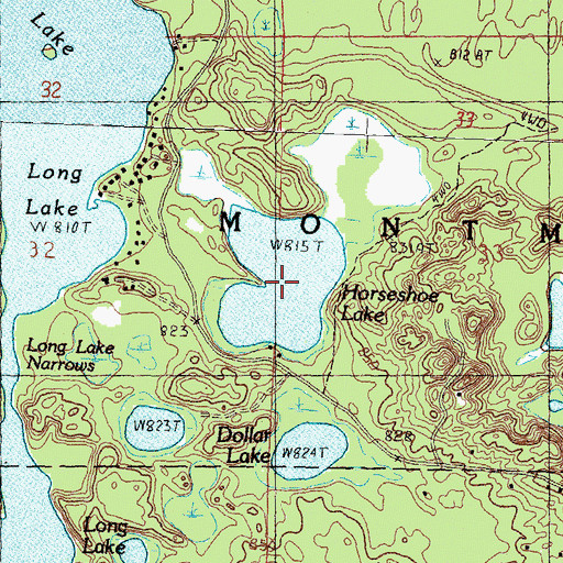 Topographic Map of Horseshoe Lake, MI
