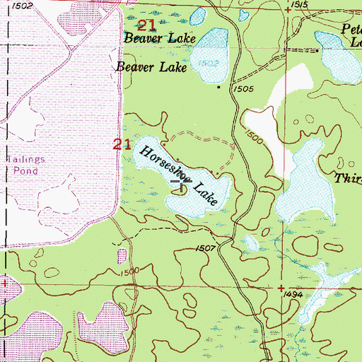 Topographic Map of Donaldson Lake, MI
