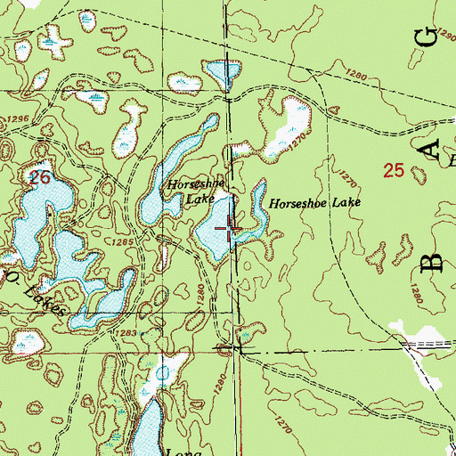 Topographic Map of Horseshoe Lake, MI