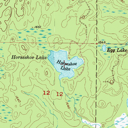 Topographic Map of Horseshoe Lake, MI