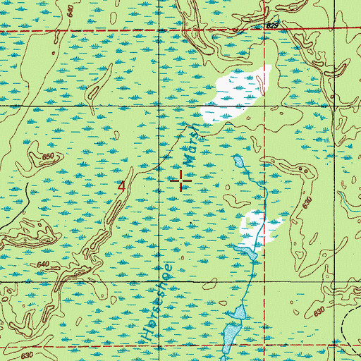 Topographic Map of Horseshoe Marsh, MI