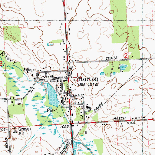 Topographic Map of Horton, MI