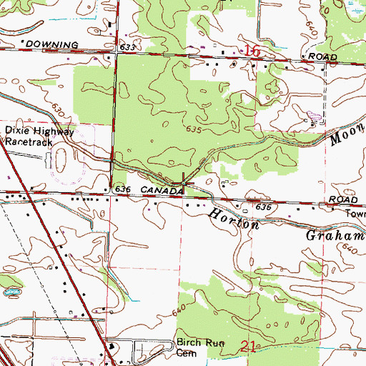 Topographic Map of Horton Graham Drain, MI