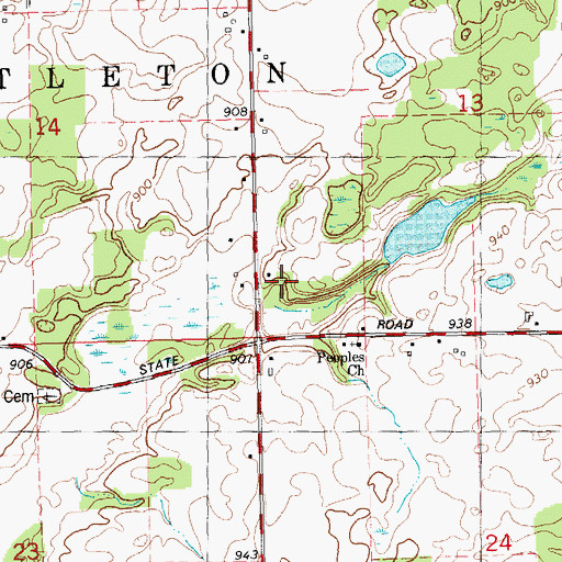 Topographic Map of Hosmer School, MI