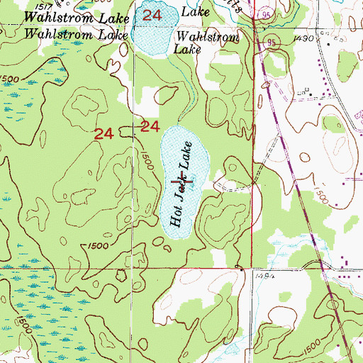 Topographic Map of Hot Jack Lake, MI