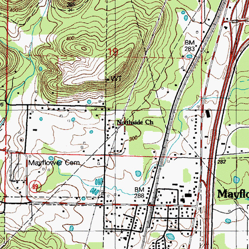 Topographic Map of Northside Church, AR