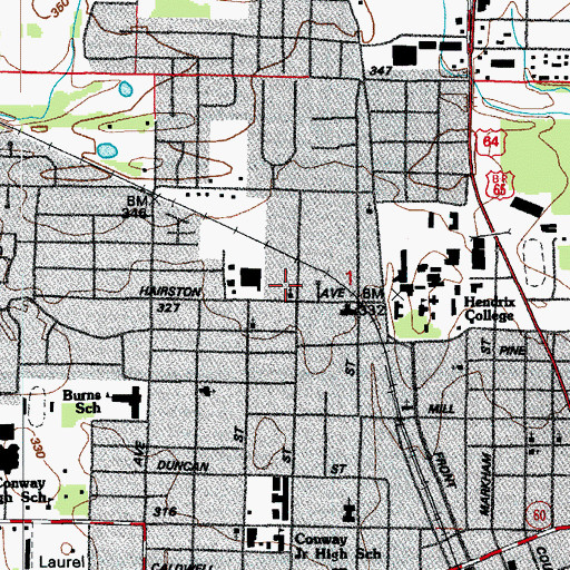 Topographic Map of Northside Church of Christ, AR