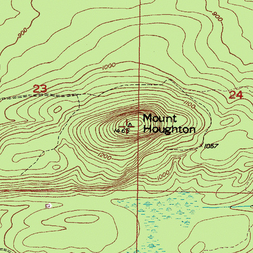 Topographic Map of Mount Houghton, MI