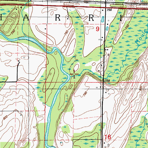 Topographic Map of Houle Creek, MI