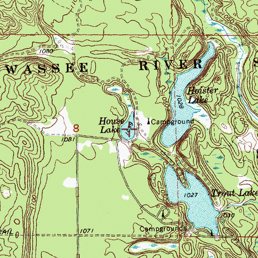 Topographic Map of House Lake, MI