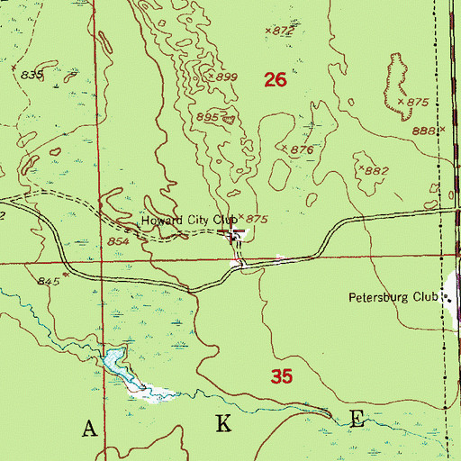 Topographic Map of Howard City Club, MI