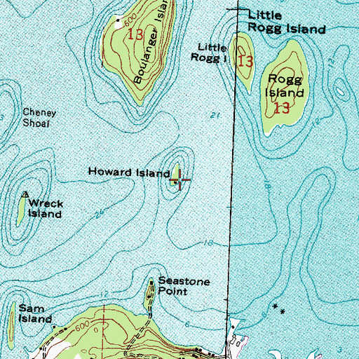 Topographic Map of Howard Island, MI