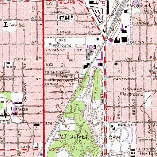 Topographic Map of Howarth Playground, MI