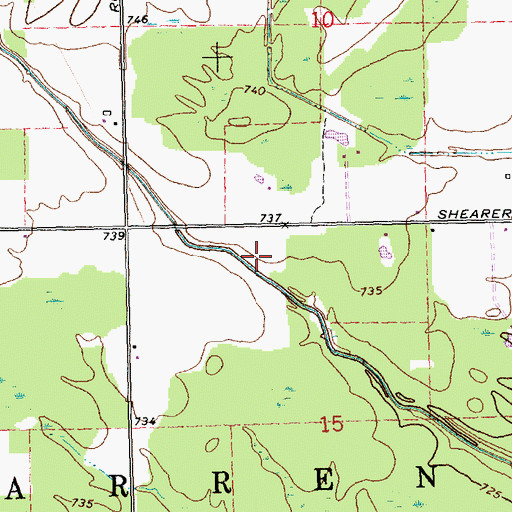 Topographic Map of Howe Drain, MI