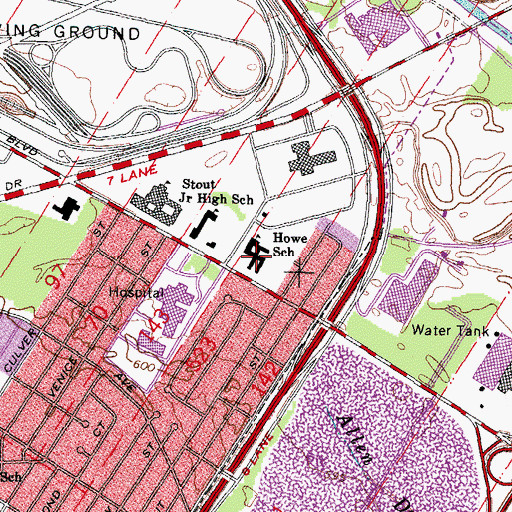 Topographic Map of Howe School, MI