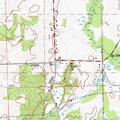 Topographic Map of Howe School, MI