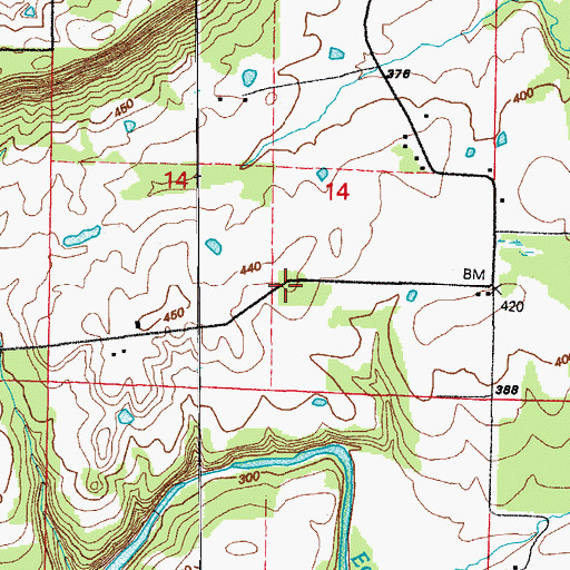 Topographic Map of Oakvale School (historical), AR