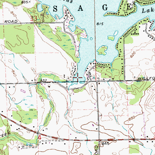 Topographic Map of Howland Creek, MI