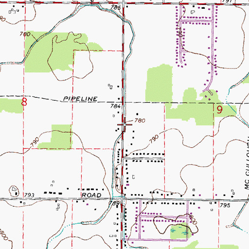 Topographic Map of Howland Drain, MI