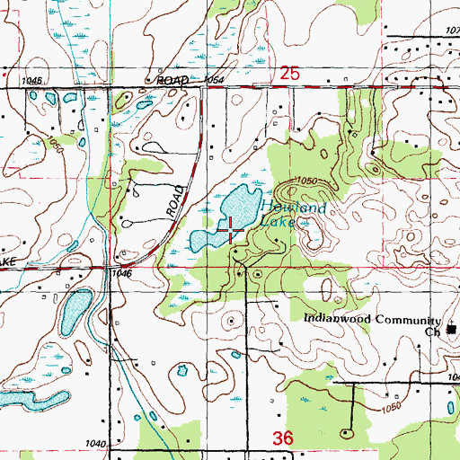 Topographic Map of Howland Lake, MI